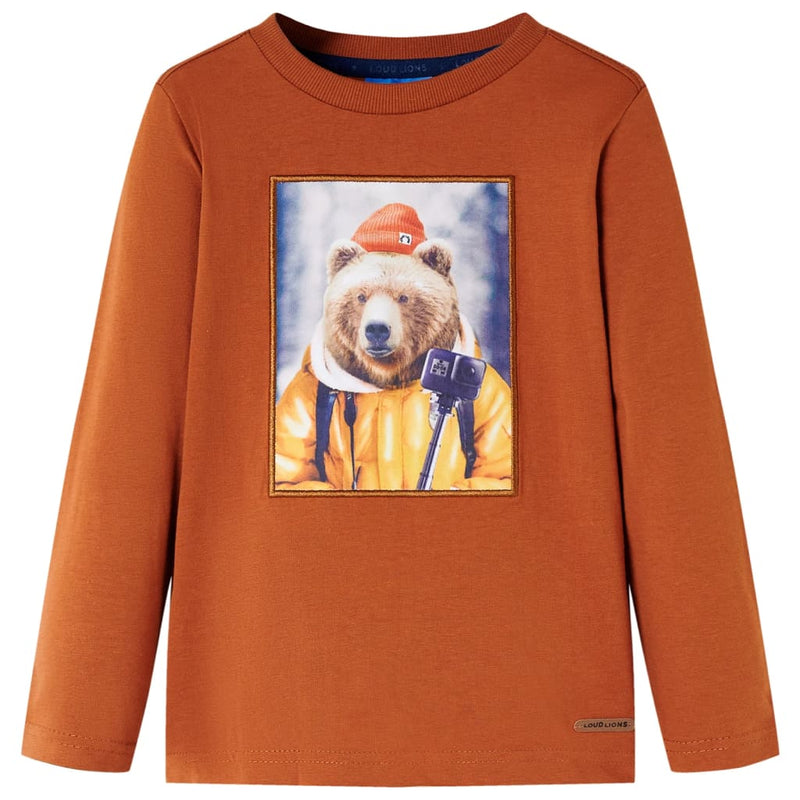 Load image into Gallery viewer, Vidaxl kindershirt met lange mouwen 128 oranjebruin