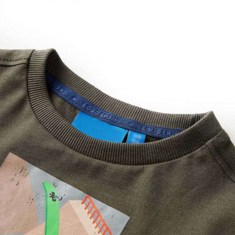 Afbeelding laden in galerijviewer, Vidaxl kindershirt met lange mouwen 104 kakikleurig