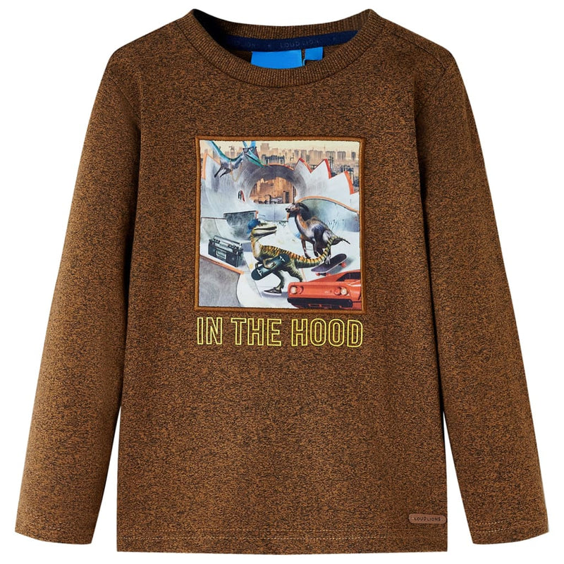 Load image into Gallery viewer, VidaXL Kindershirt met lange mouwen 116 gemêleerd cognackleur