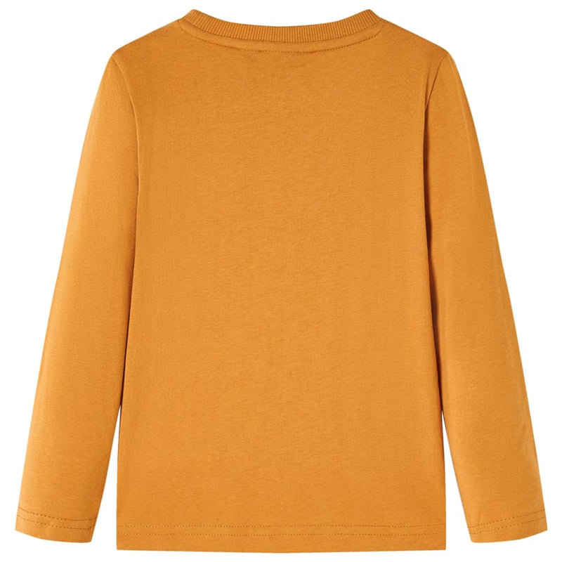 Afbeelding laden in galerijviewer, Vidaxl kindershirt met lange mouwen 116 donkerokerkleurig