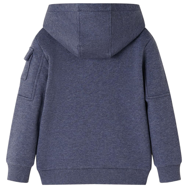 Load image into Gallery viewer, Vidaxl kindervest met capuchon en rits 92 gemêleerd donkerblauw