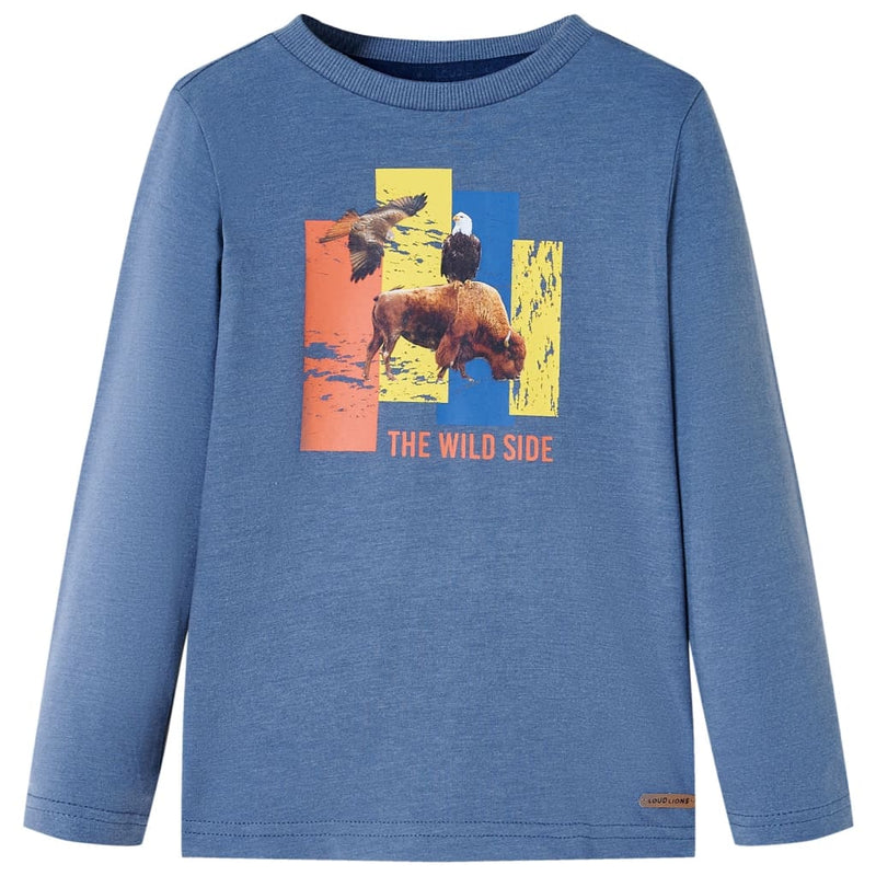 Load image into Gallery viewer, VidaXL Kindershirt met lange mouwen 104 gemêleerd blauw