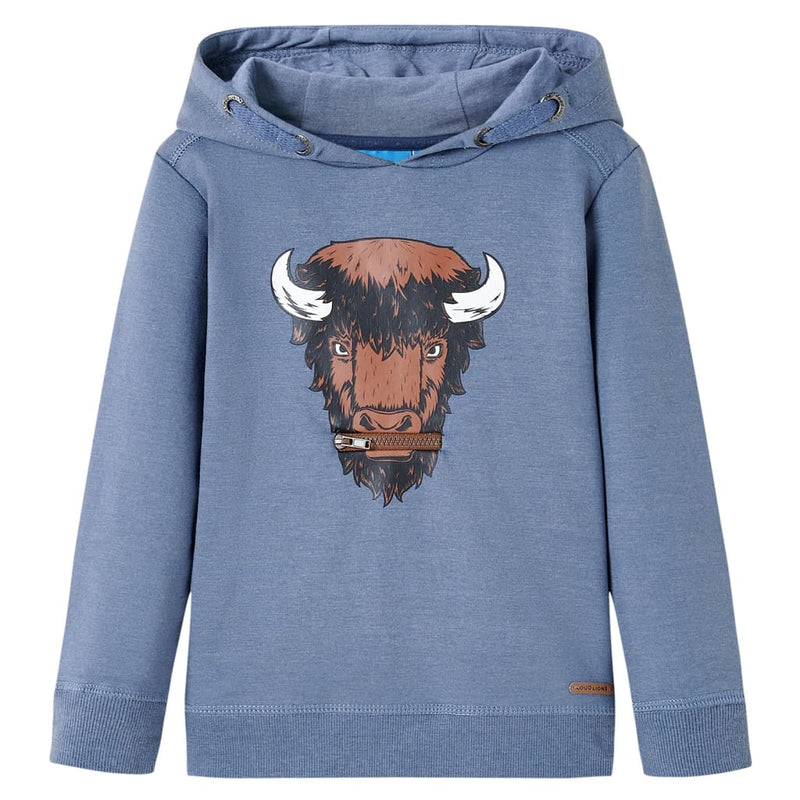 Load image into Gallery viewer, Vidaxl kindertrui met capuchon 104 gemêleerd blauw