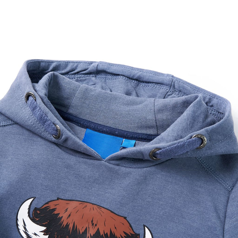 Load image into Gallery viewer, Vidaxl kindertrui met capuchon 128 gemêleerd blauw