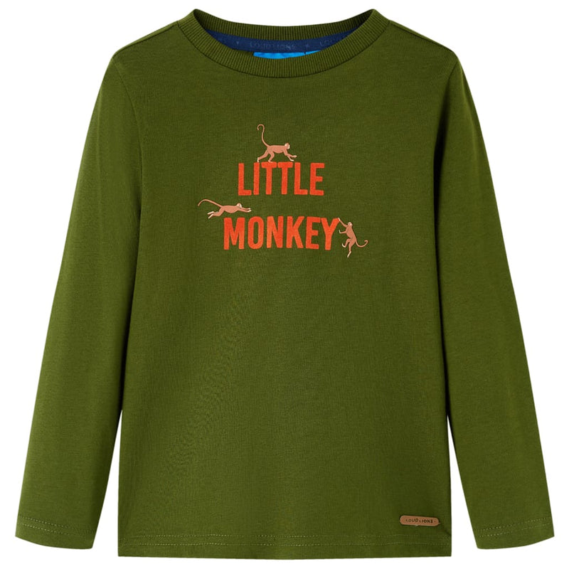 Afbeelding laden in galerijviewer, Vidaxl kindershirt met lange mouwen 104 donkerkakikleurig