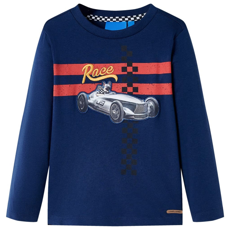 Afbeelding laden in galerijviewer, Vidaxl kindershirt met lange mouwen 128 marineblauw