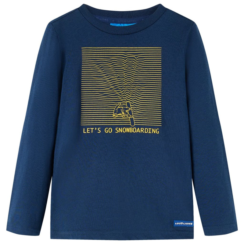 Afbeelding laden in galerijviewer, Vidaxl kindershirt met lange mouwen 116 marineblauw