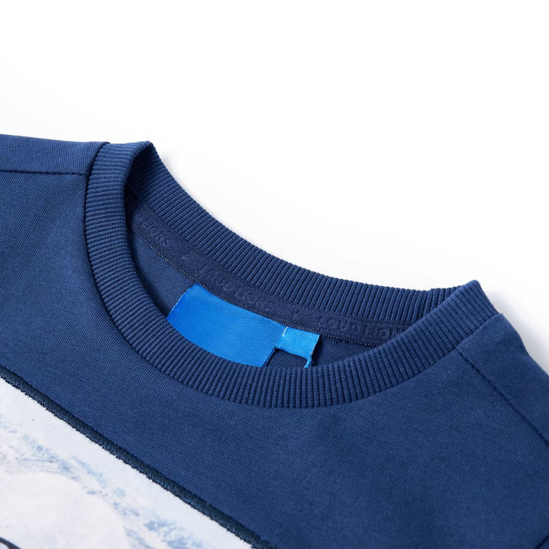 Load image into Gallery viewer, Vidaxl kindershirt met lange mouwen 116 jeansblauw