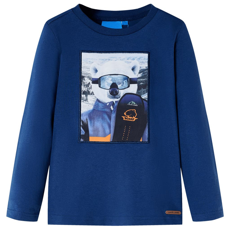 Load image into Gallery viewer, Vidaxl kindershirt met lange mouwen 128 jeansblauw
