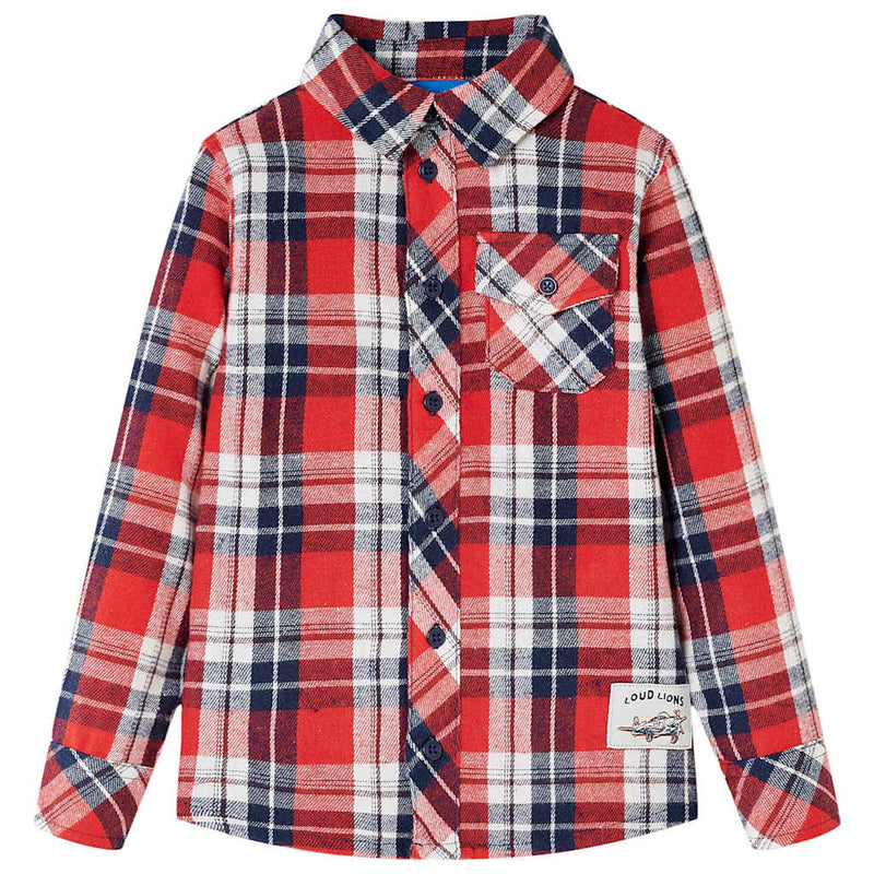 Load image into Gallery viewer, Vidaxl kinderoverhemd geruit 116 rood en marineblauw