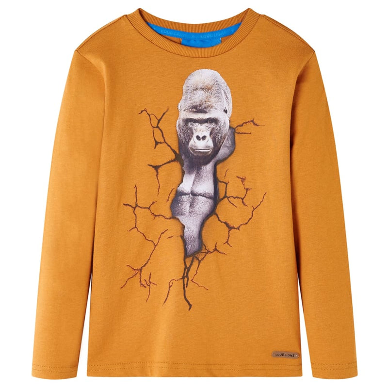 Load image into Gallery viewer, Vidaxl kindershirt met lange mouwen 104 donkerokerkleurig
