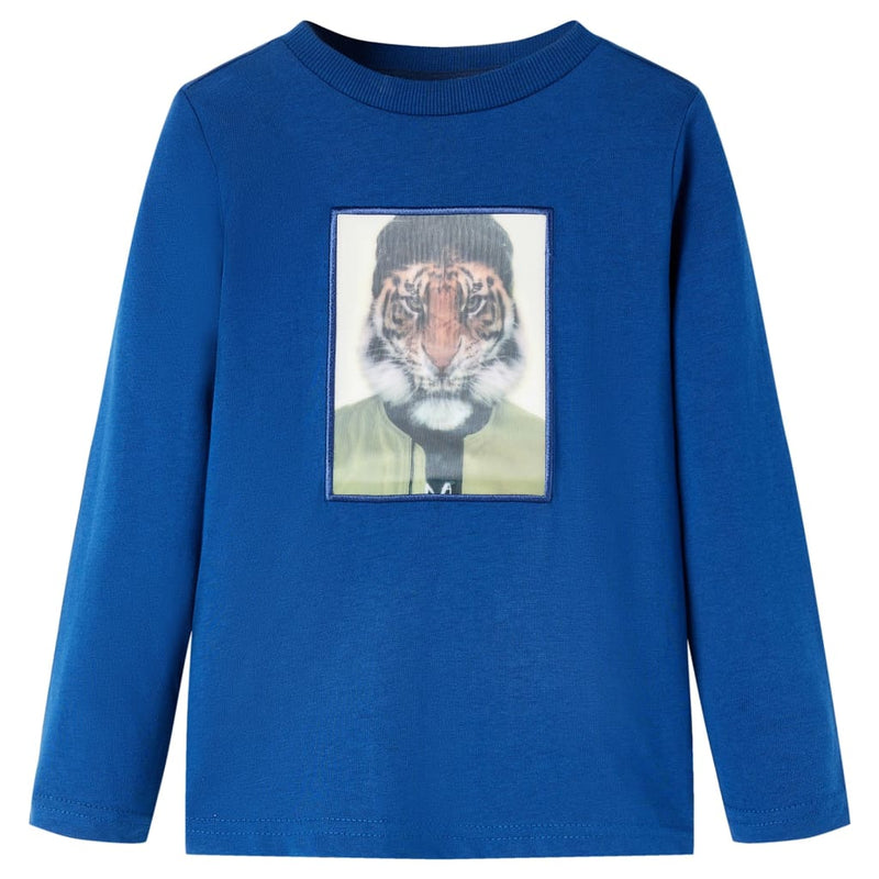 Load image into Gallery viewer, VidaXL Kindershirt met lange mouwen 128 donkerblauw