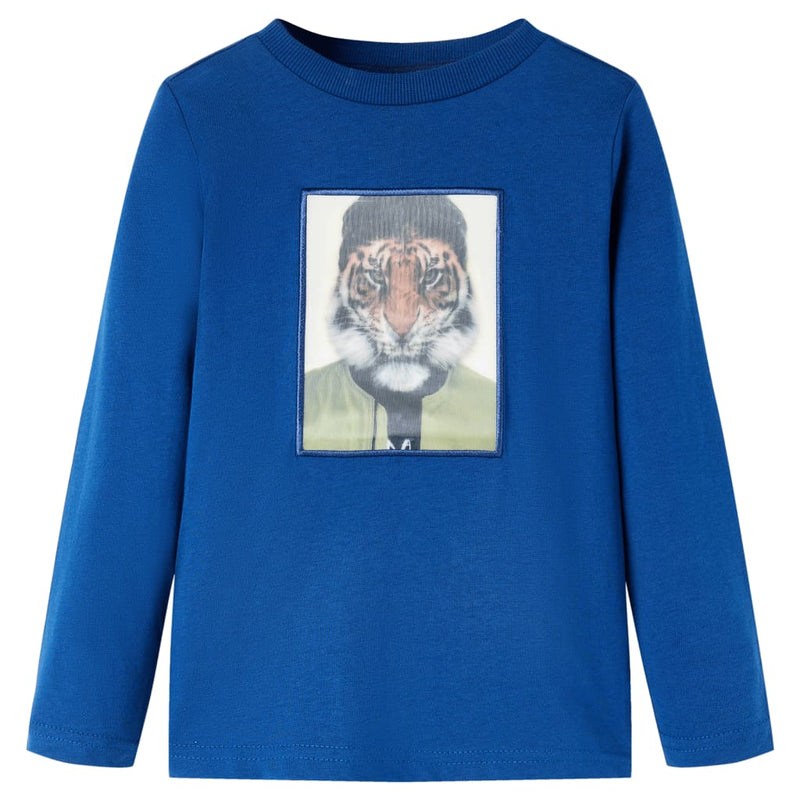 Load image into Gallery viewer, VidaXL Kindershirt met lange mouwen 140 donkerblauw