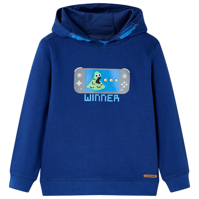 Load image into Gallery viewer, VidaXL Kindertrui met capuchon 140 donkerblauw