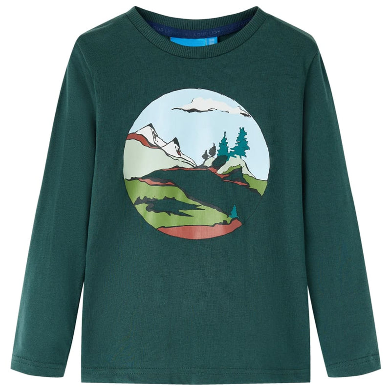 Load image into Gallery viewer, Vidaxl kindershirt met lange mouwen 92 donkergroen