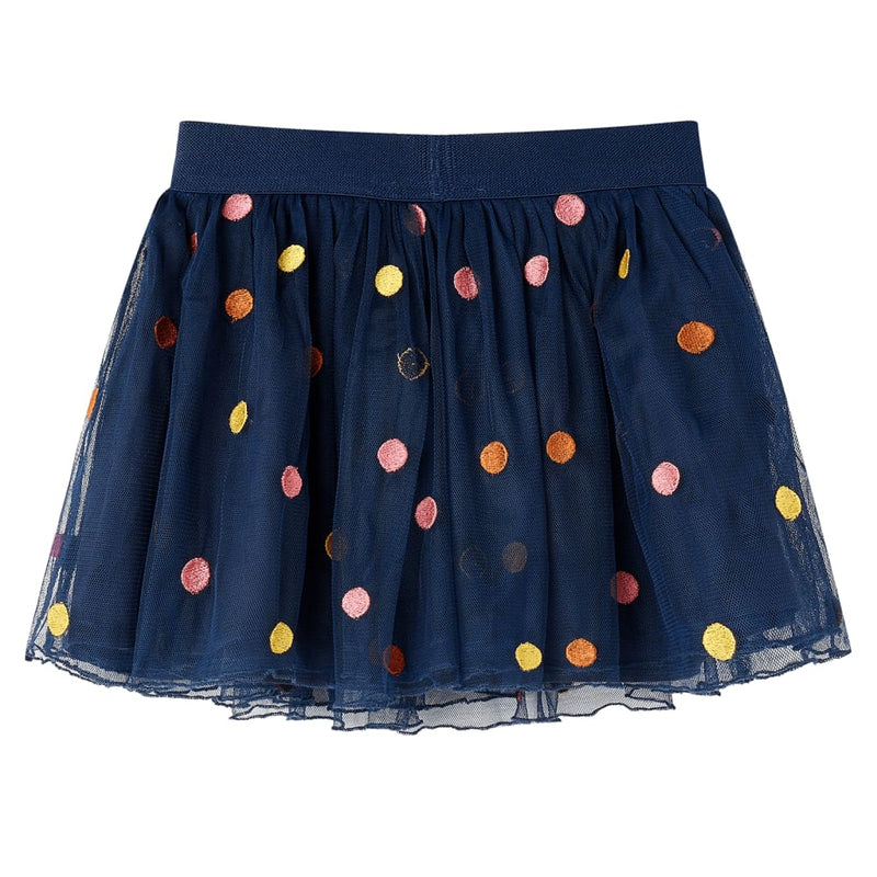 Load image into Gallery viewer, VidaXL Kinderrokje met tule en stippen 140 marineblauw