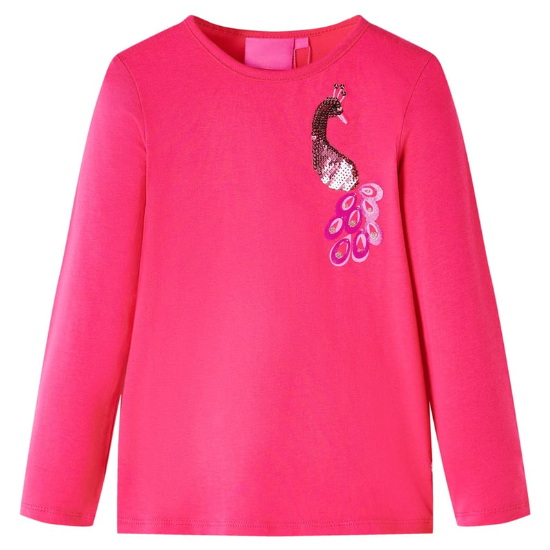 Afbeelding laden in galerijviewer, Vidaxl kindershirt met lange mouwen 128 felroze