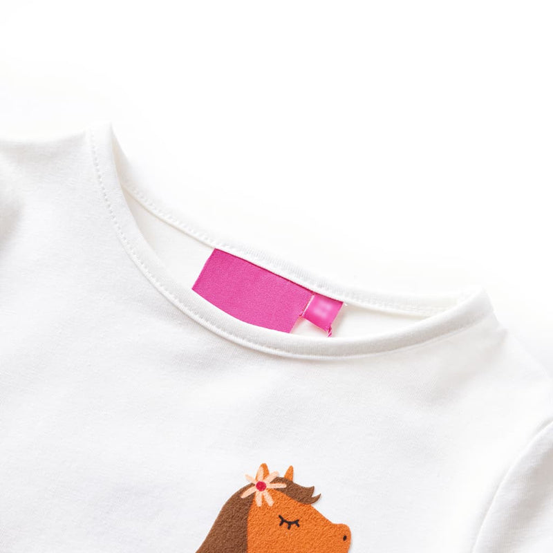 Load image into Gallery viewer, VidaXL Kindershirt met lange mouwen 128 ecrukleurig