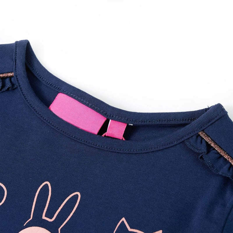Chargez l'image dans la visionneuse de la galerie, Vidaxl kindershirt met lange mouwen 140 marineblauw