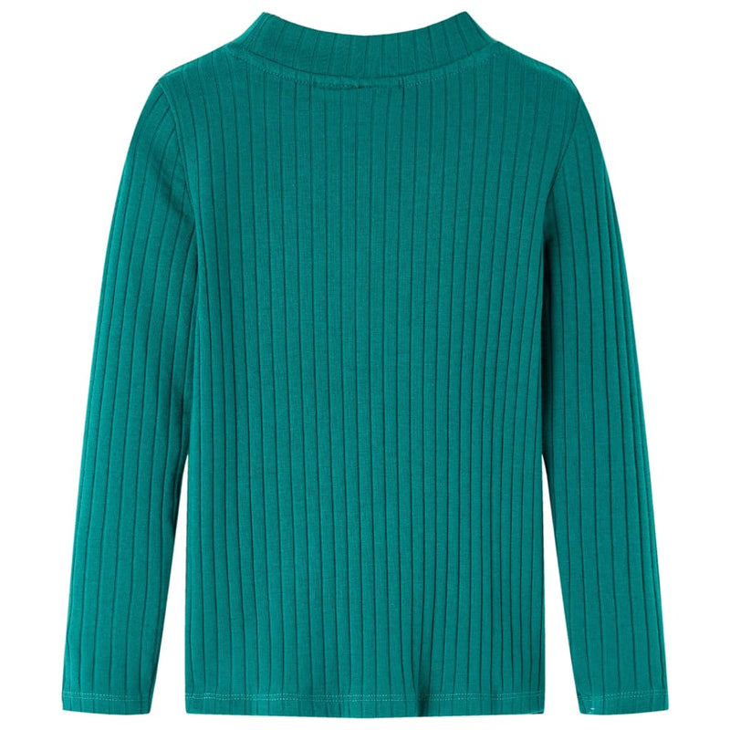 Load image into Gallery viewer, Vidaxl kindershirt met lange mouwen geribd 128 donkergroen
