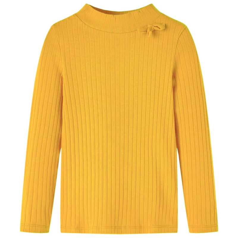 Load image into Gallery viewer, Vidaxl kindershirt met lange mouwen geribd 92 donker okerkleurig