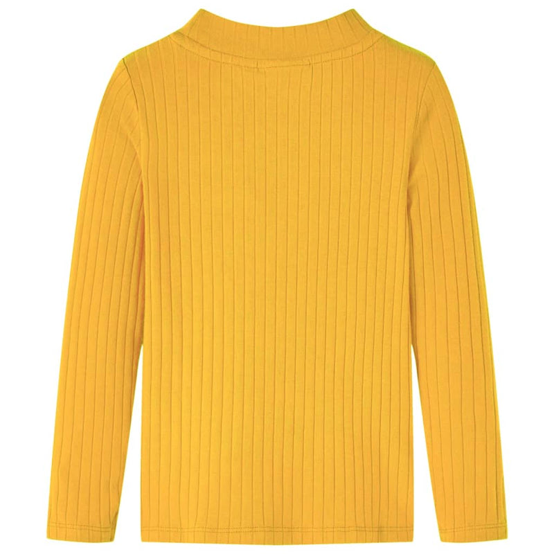 Load image into Gallery viewer, Vidaxl kindershirt met lange mouwen geribd 92 donker okerkleurig