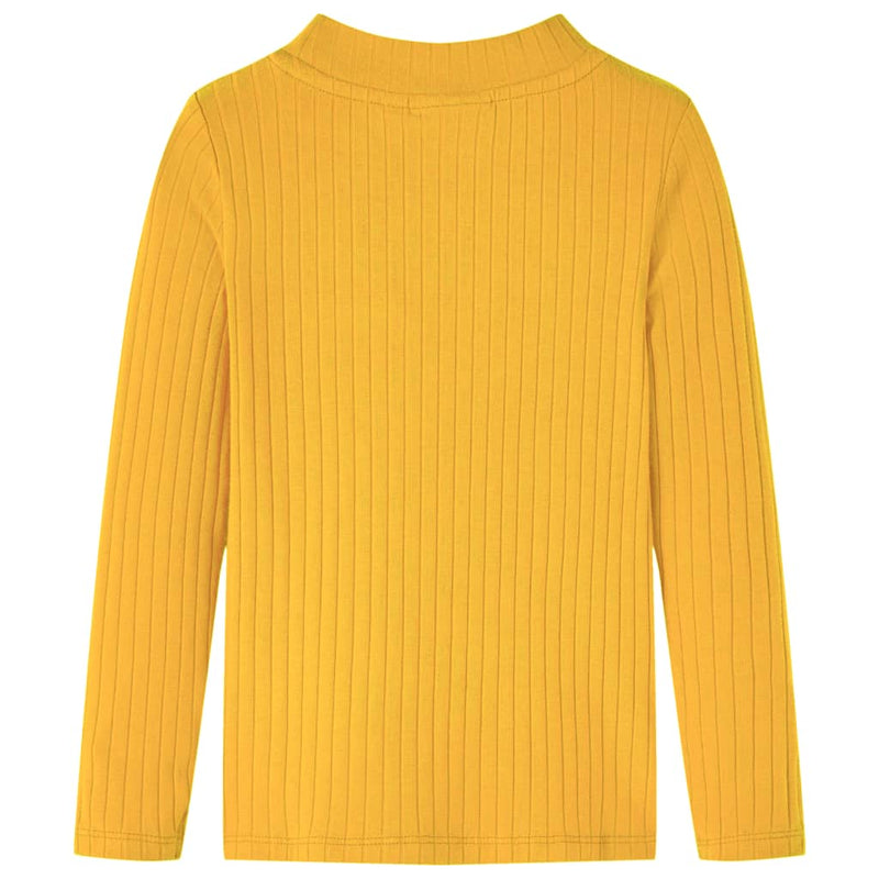 Load image into Gallery viewer, VidaXL Kindershirt met lange mouwen geribd 104 donker okerkleurig