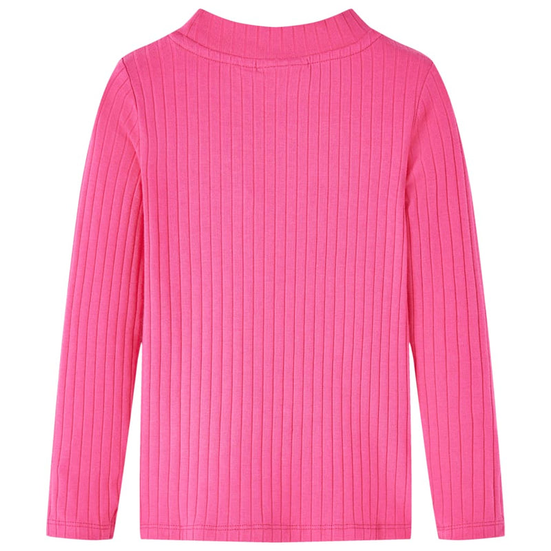 Load image into Gallery viewer, Vidaxl kindershirt met lange mouwen geribd 128 felroze