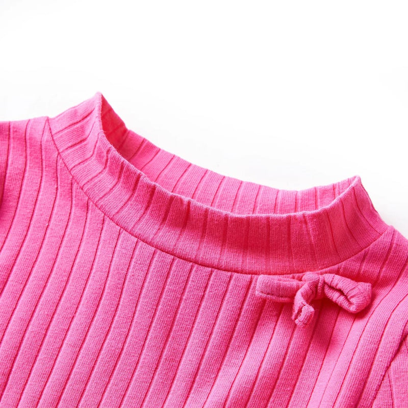 Load image into Gallery viewer, VidaXL Kindershirt met lange mouwen geribd 140 felroze