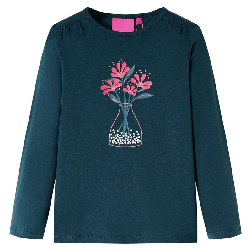 Chargez l'image dans la visionneuse de la galerie, Vidaxl kindershirt met lange mouwen 116 donkergroen