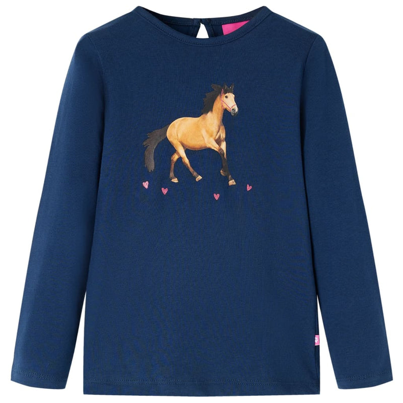 Load image into Gallery viewer, Vidaxl kindershirt met lange mouwen 92 marineblauw