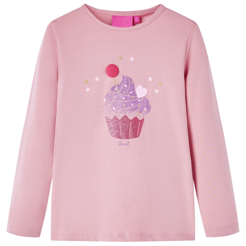 Afbeelding laden in galerijviewer, Vidaxl kindershirt met lange mouwen 92 lichtroze