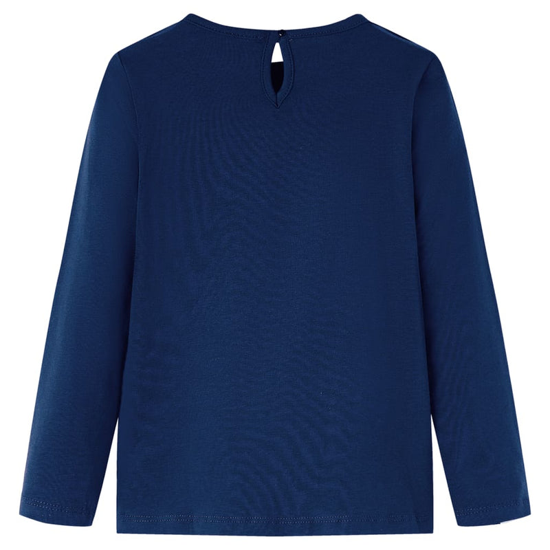 Afbeelding laden in galerijviewer, Vidaxl kindershirt met lange mouwen 128 marineblauw
