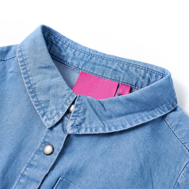 ギャラリービューアに画像をロードする, Vidaxl kinderjurk met lange mouwen 140 marineblauw en denimblauw