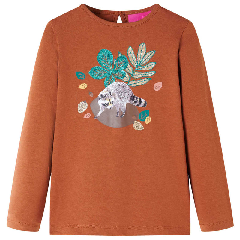 Load image into Gallery viewer, Vidaxl kindershirt met lange mouwen 140 cognackleurig