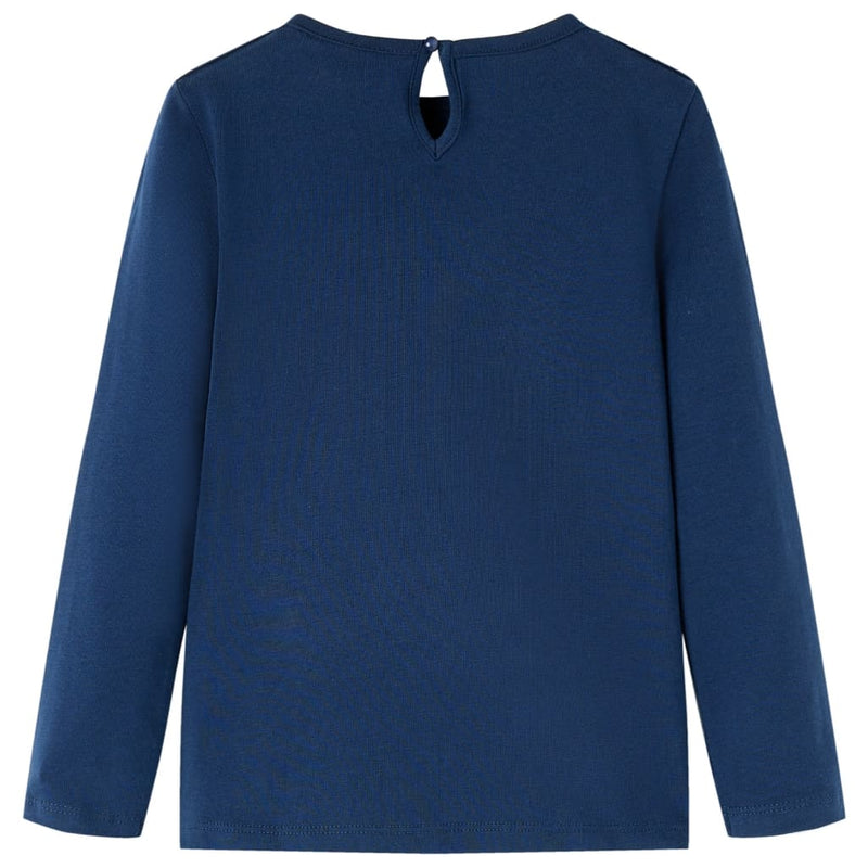 Afbeelding laden in galerijviewer, Vidaxl kindershirt met lange mouwen 104 marineblauw
