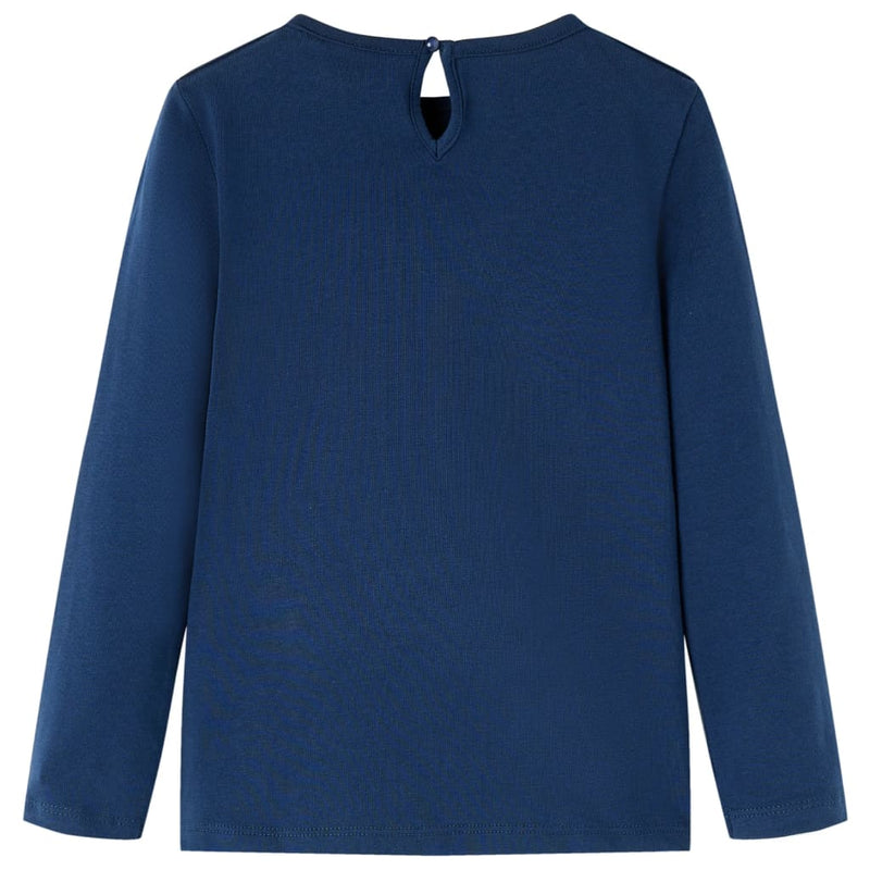 Laden Sie das Bild in Galerie -Viewer, Vidaxl kindershirt met lange mouwen 128 marineblauw