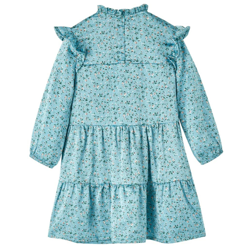 ギャラリービューアに画像をロードする, Vidaxl kinderjurk met lange mouwen 140 blauw