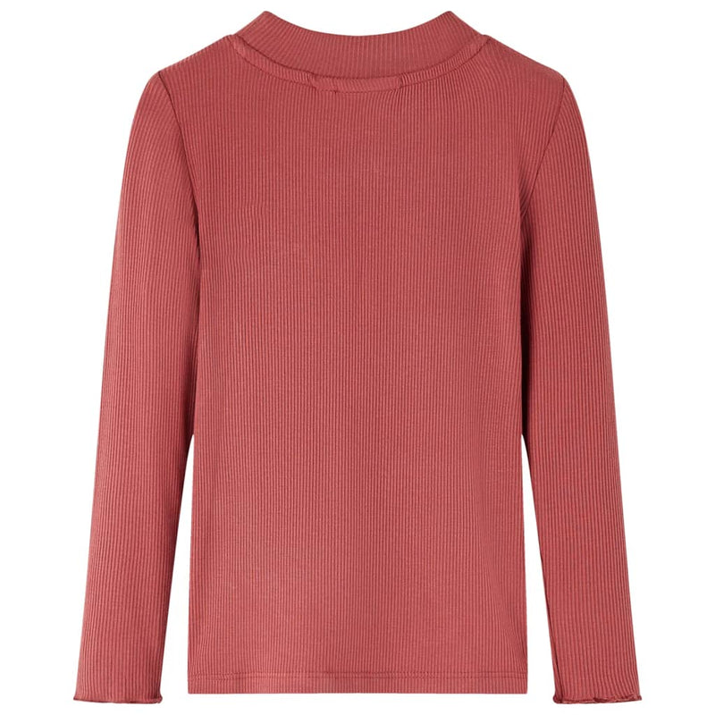 ギャラリービューアに画像をロードする, Vidaxl kindershirt met lange mouwen en lage col 140 roodbruin