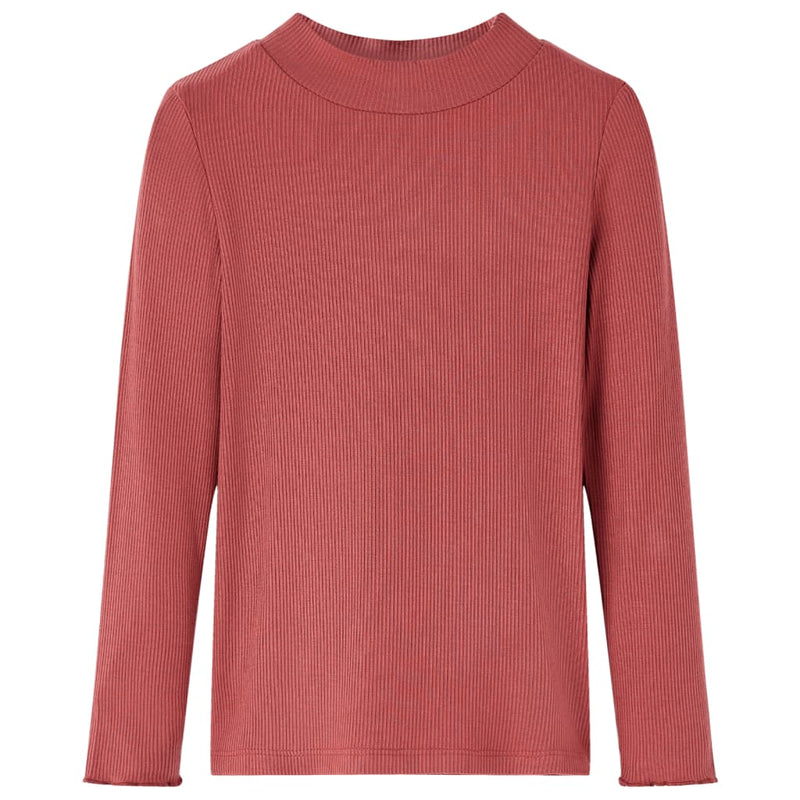 ギャラリービューアに画像をロードする, Vidaxl kindershirt met lange mouwen en lage col 140 roodbruin