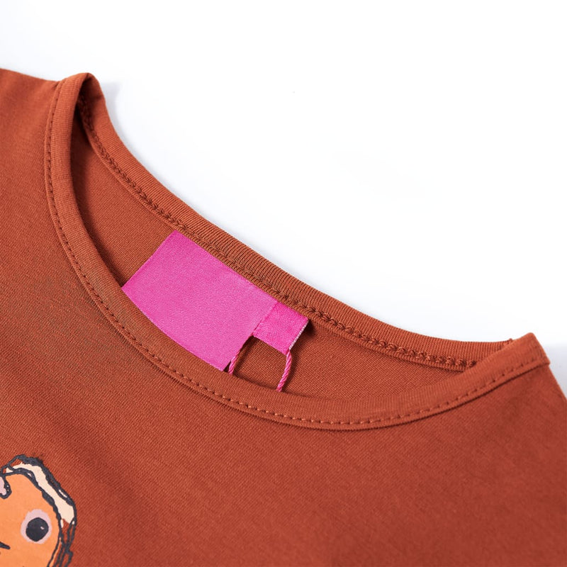 Load image into Gallery viewer, Vidaxl kindershirt met lange mouwen 140 cognackleurig