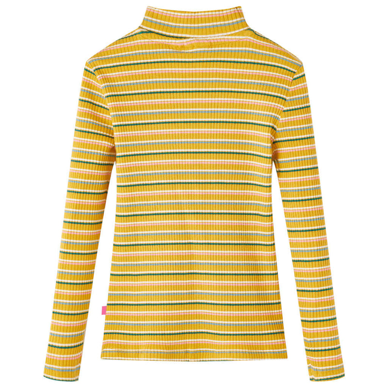 Load image into Gallery viewer, VidaXL Kindershirt met lange mouwen 116 gestreept okerkleurig