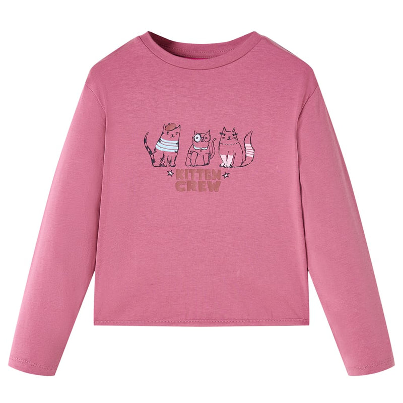 Load image into Gallery viewer, Vidaxl kindershirt met lange mouwen 116 frambooskleurig