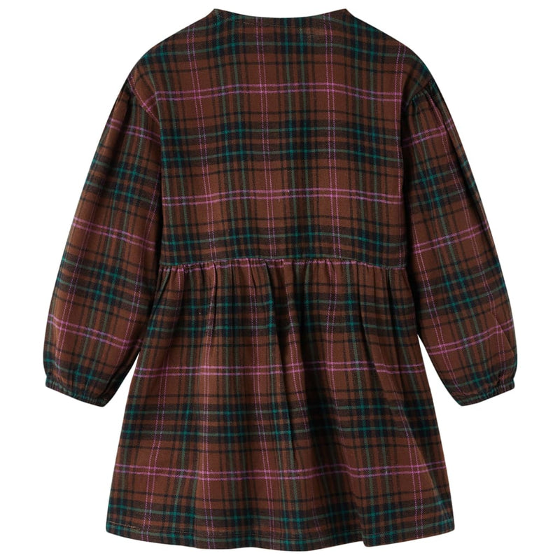 Load image into Gallery viewer, Vidaxl kinderjurk met lange mouwen 116 cognackleurig