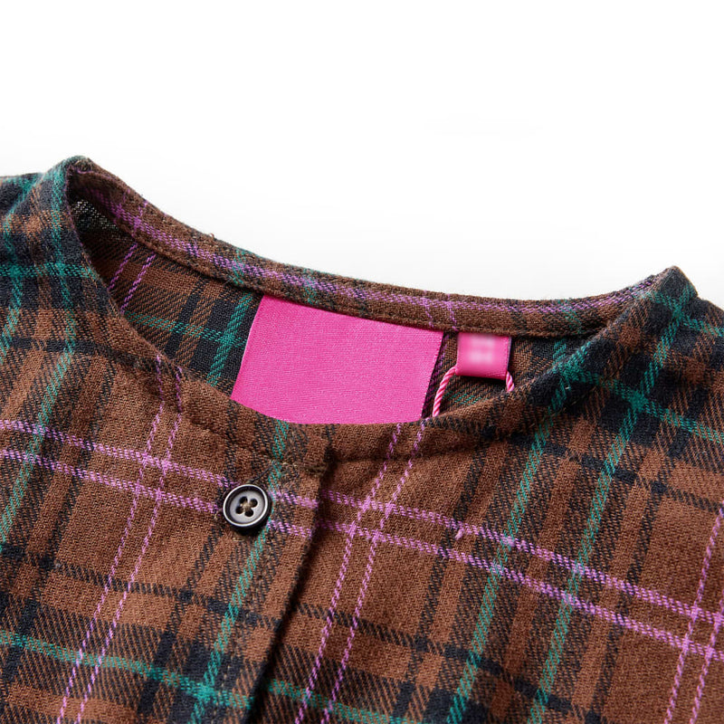 Load image into Gallery viewer, VidaXL Kinderjurk met lange mouwen 140 cognackleurig