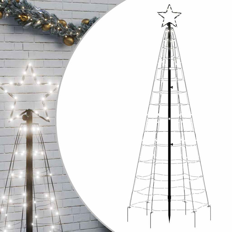 Load image into Gallery viewer, VidaXL Lichtkegel met grondpinnen 220 koudwitte LED's 180 cm