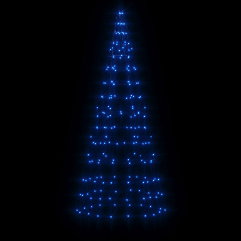 Load image into Gallery viewer, Vidaxl led-kerstboom aan vlaggenmast 200 led's 180 cm blauw