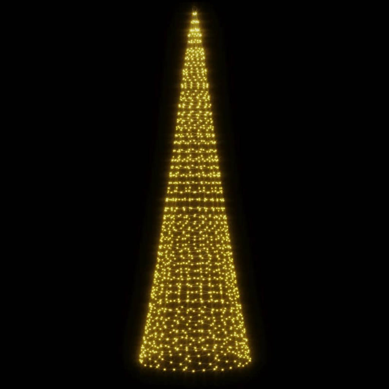 Load image into Gallery viewer, Vidaxl led-kerstboom aan vlaggenmast 1534 leds warm wit 500 cm