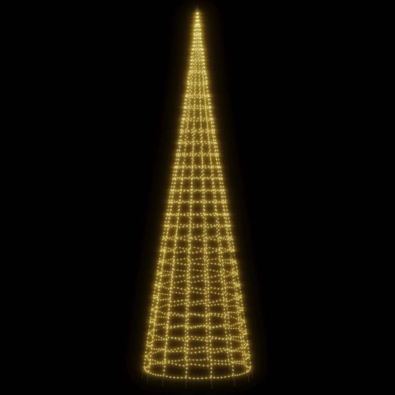 Afbeelding laden in galerijviewer, Vidaxl led-kerstboom aan vlaggenmast 3000 leds warm wit 800 cm
