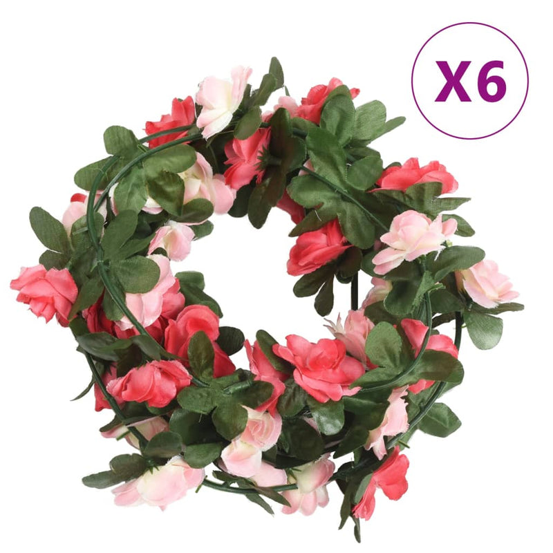 Load image into Gallery viewer, Vidaxl kerstslingers met bloemen 6 st 250 cm lente rozé